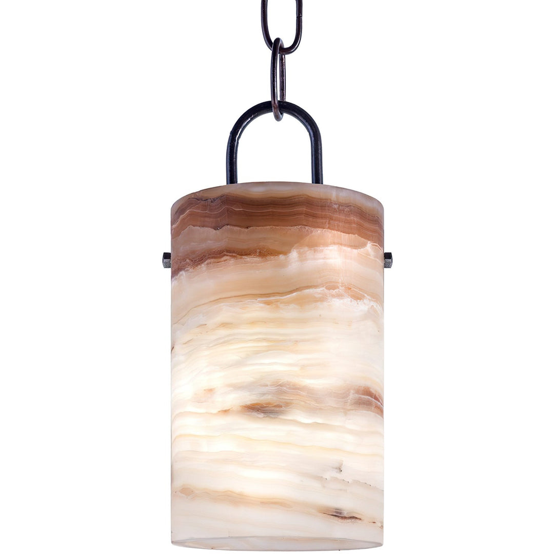 Antibes Simple – Alabaster Pendant – White with Amber