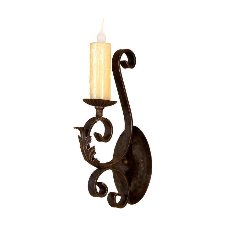 Sierra Scroll Leaf Candle Wall Sconce