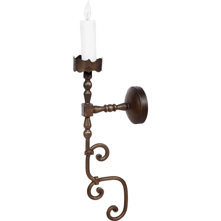 Sierra Scroll Stem Candle Wall Sconce