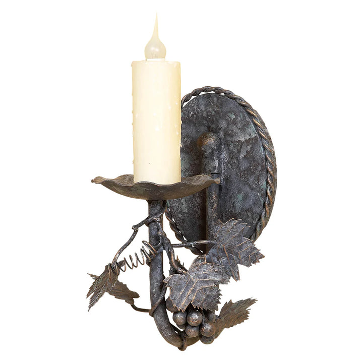 Sierra Iron Vineyard Single Candle Wall Sconce