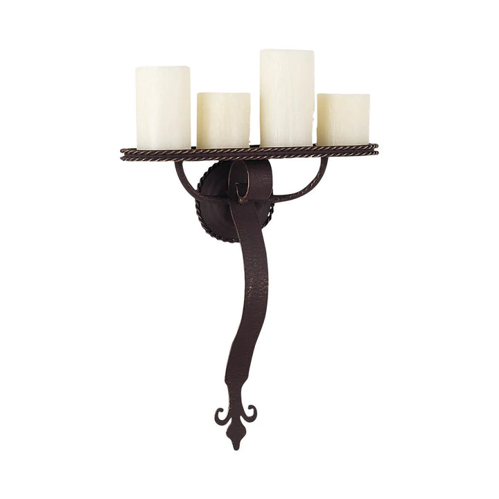 Sierra Iron Multi-Candle Shelf Wall Sconce