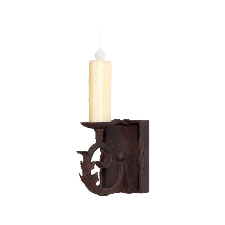 Sierra Leaf Iron Candle Wall Sconce
