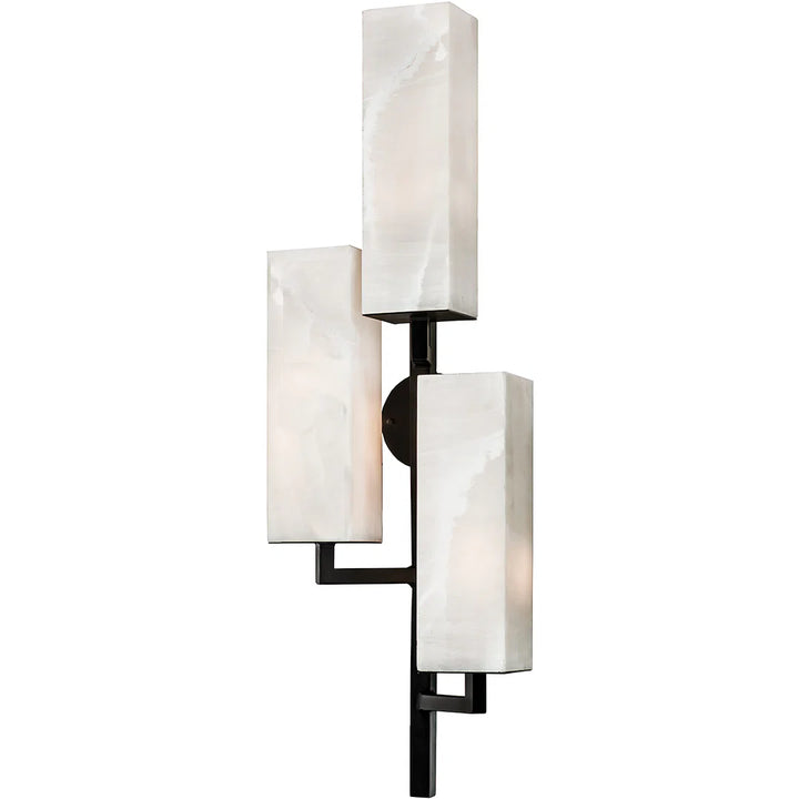 The Sierra Axis Triple Onyx Wall Sconce