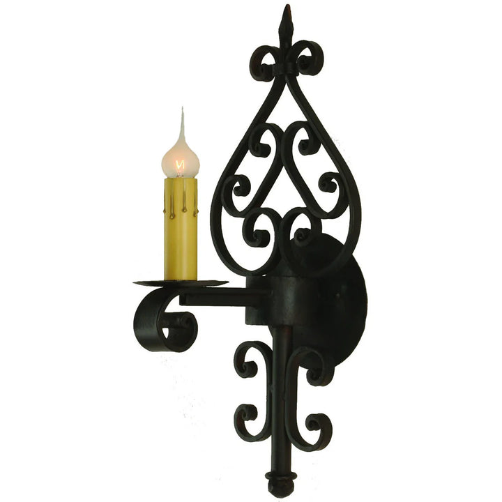 Sierra Iron Ornate Scroll Candle Wall Sconce