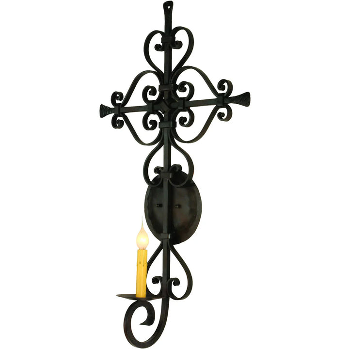The Sierra Cross Scroll Iron Wall Sconce