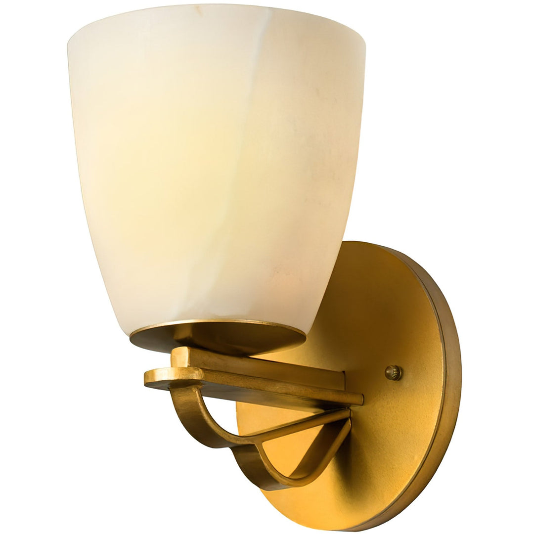 Rialto – 1 Light Forged Iron Alabaster Wall Sconce