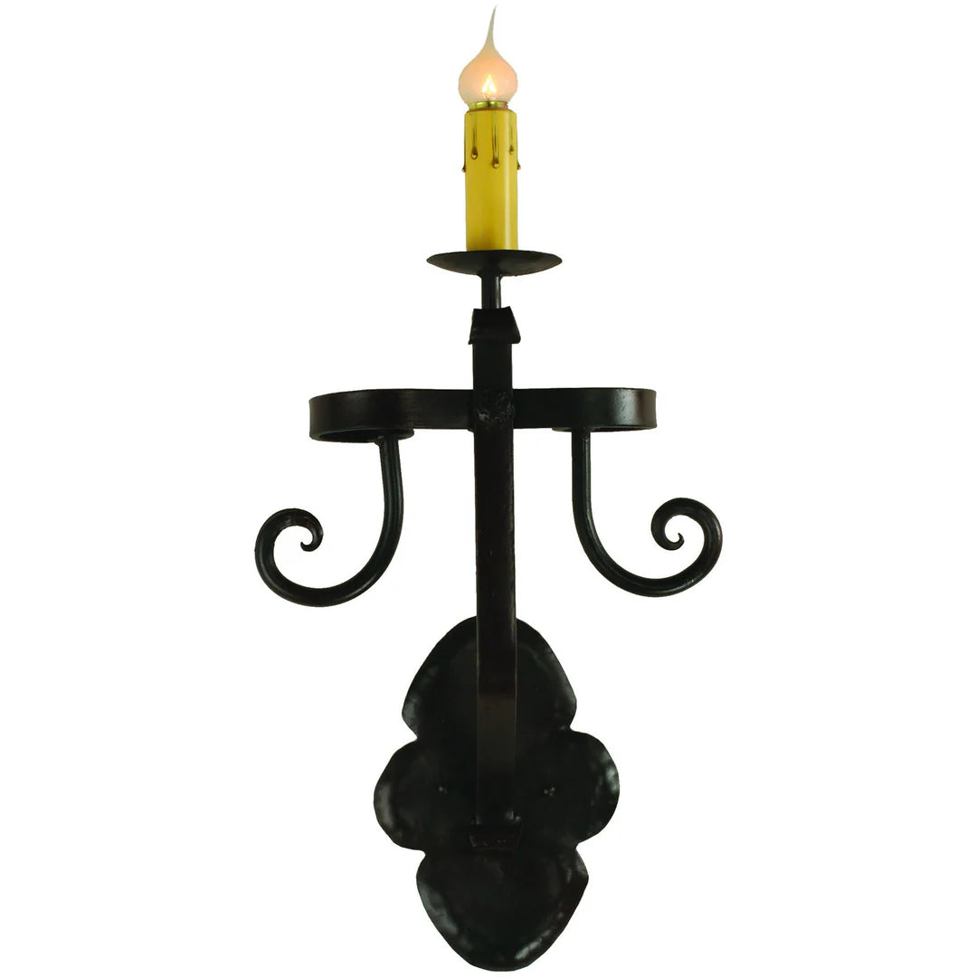 Sierra Iron Single Candle Scroll Wall Sconce