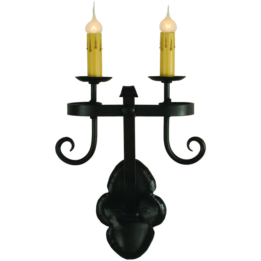 Sierra Iron Double Candle Scroll Wall Sconce