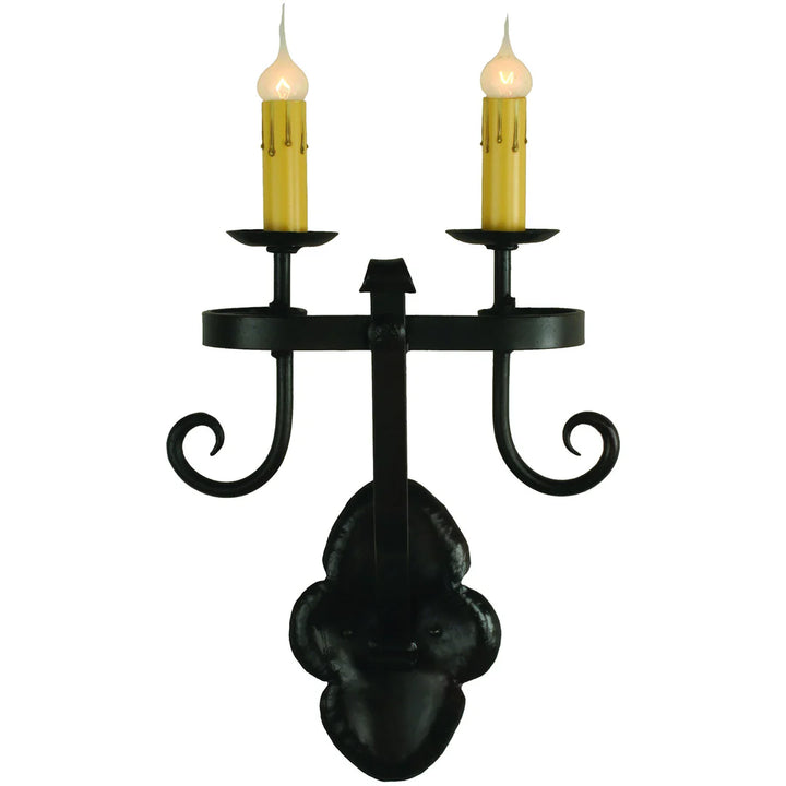 Sierra Iron Double Candle Scroll Wall Sconce