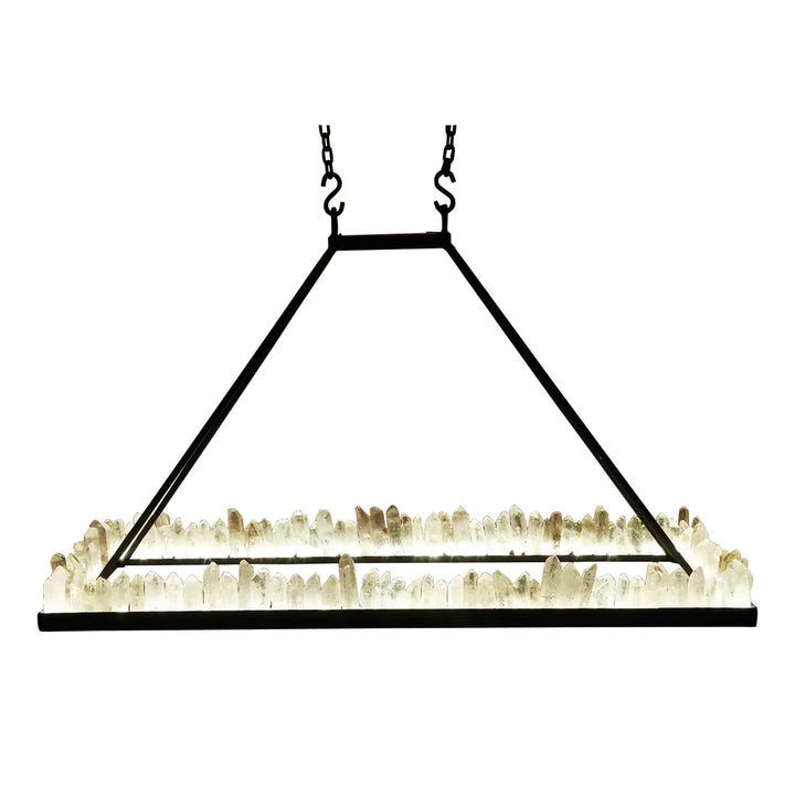 The Virella Quartz Crystal Linear Chandelier
