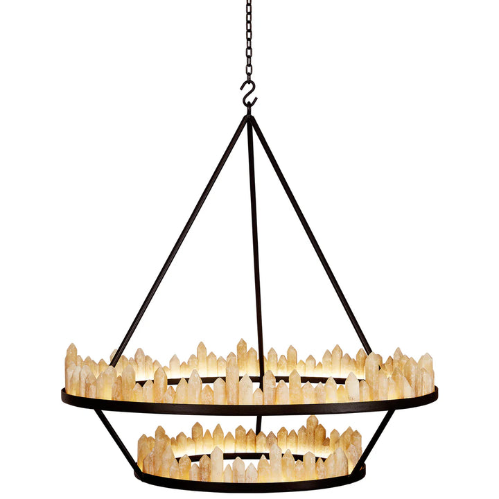 Caldera Two Tier Quartz Crystal Ring Chandelier