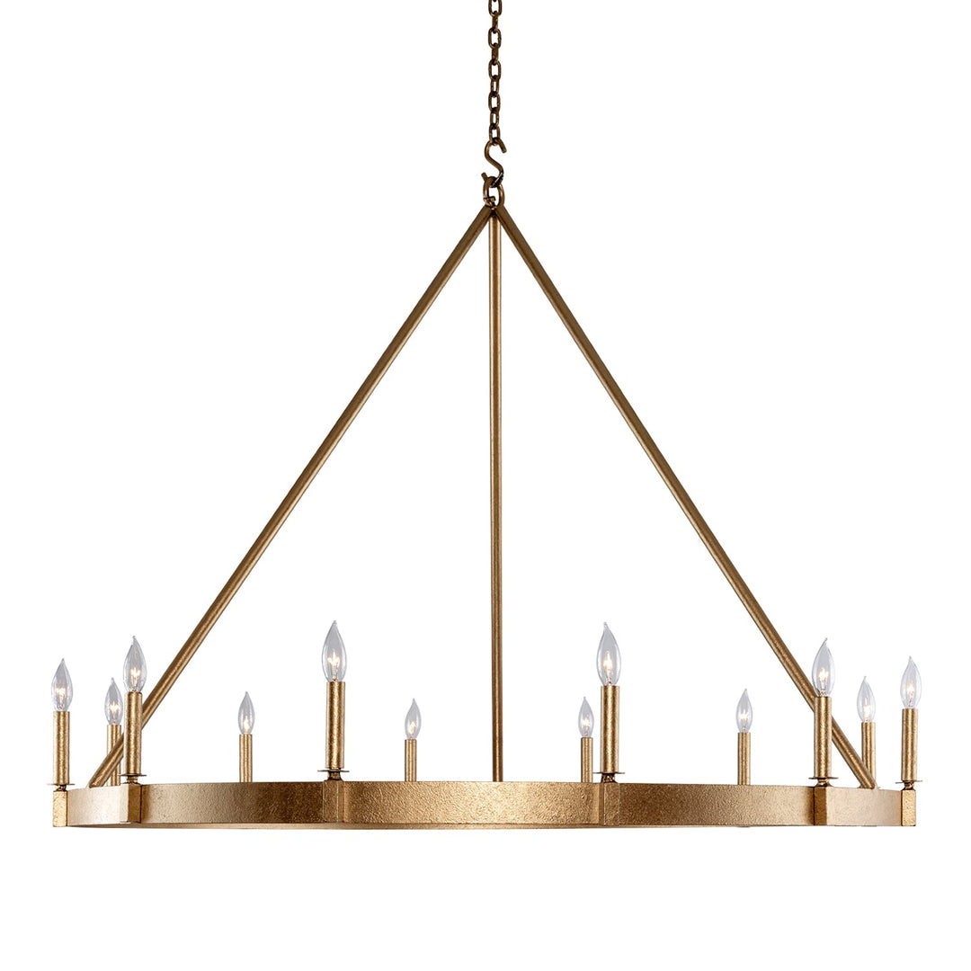 Albee Architectural Single-Tier Wrought Iron Ring Chandelier
