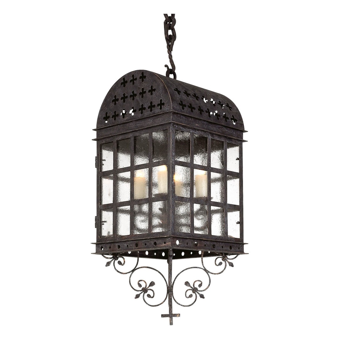 Aldwick Crown Lantern — handcrafted wrought iron lighting