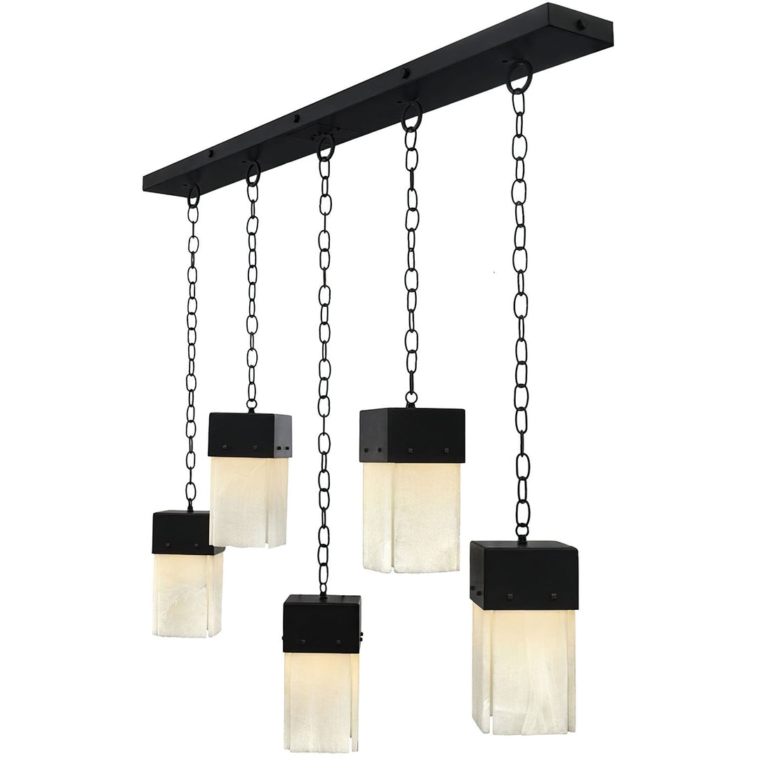 Alpine Architectural Multi-Light Alabaster Pendant Chandelier