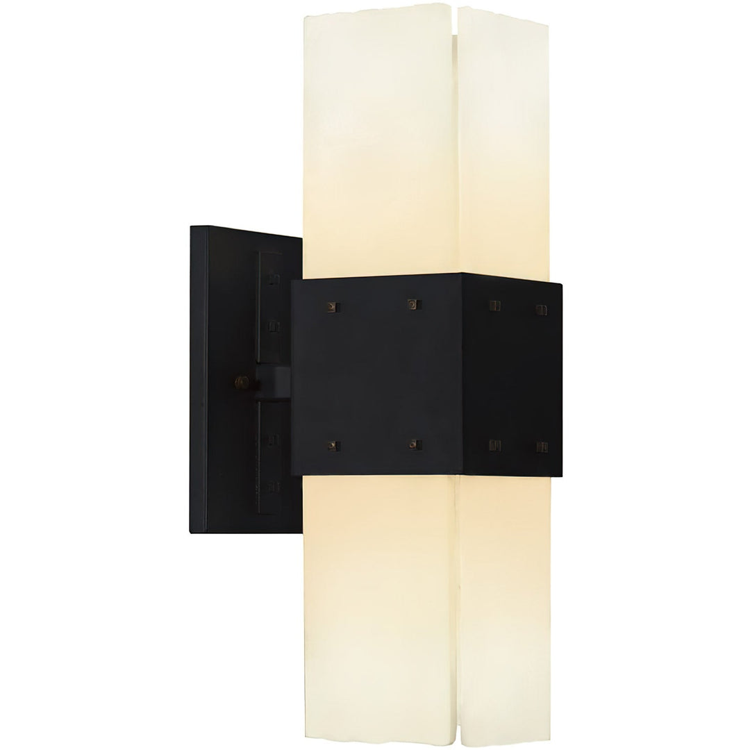 Alpine Architectural Double Alabaster Wall Sconce