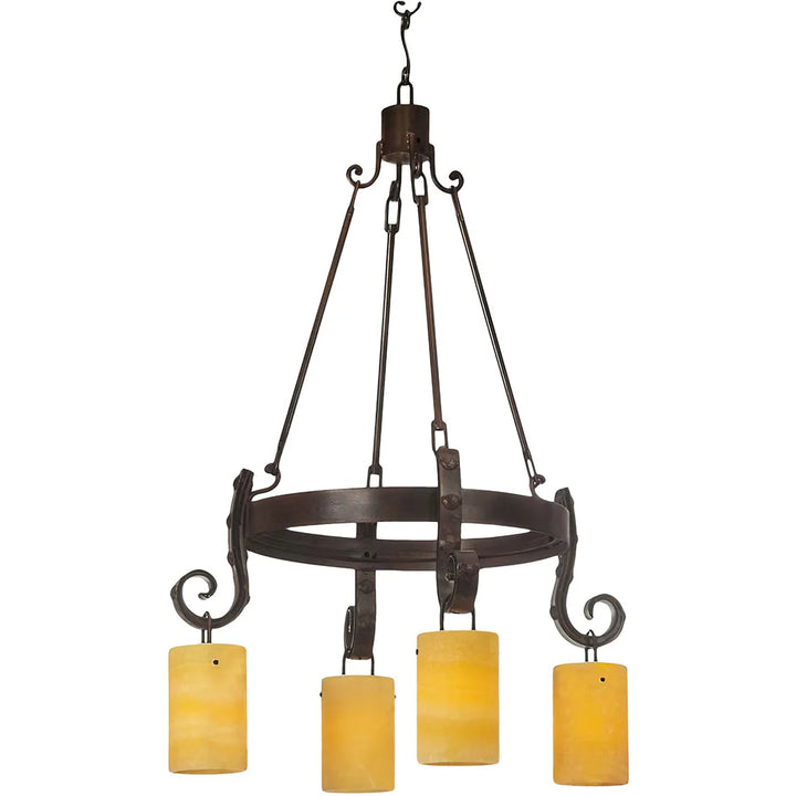 Antibes Forge Alabaster Chandelier