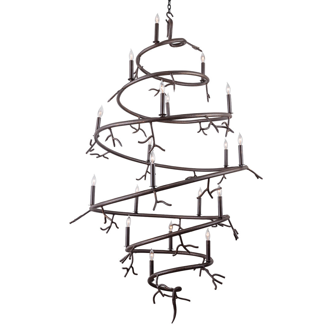 Autumn Sculptural Branch Wrought Iron Chandelier