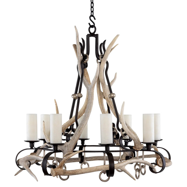 The Sierra Forge Antler Iron Chandelier