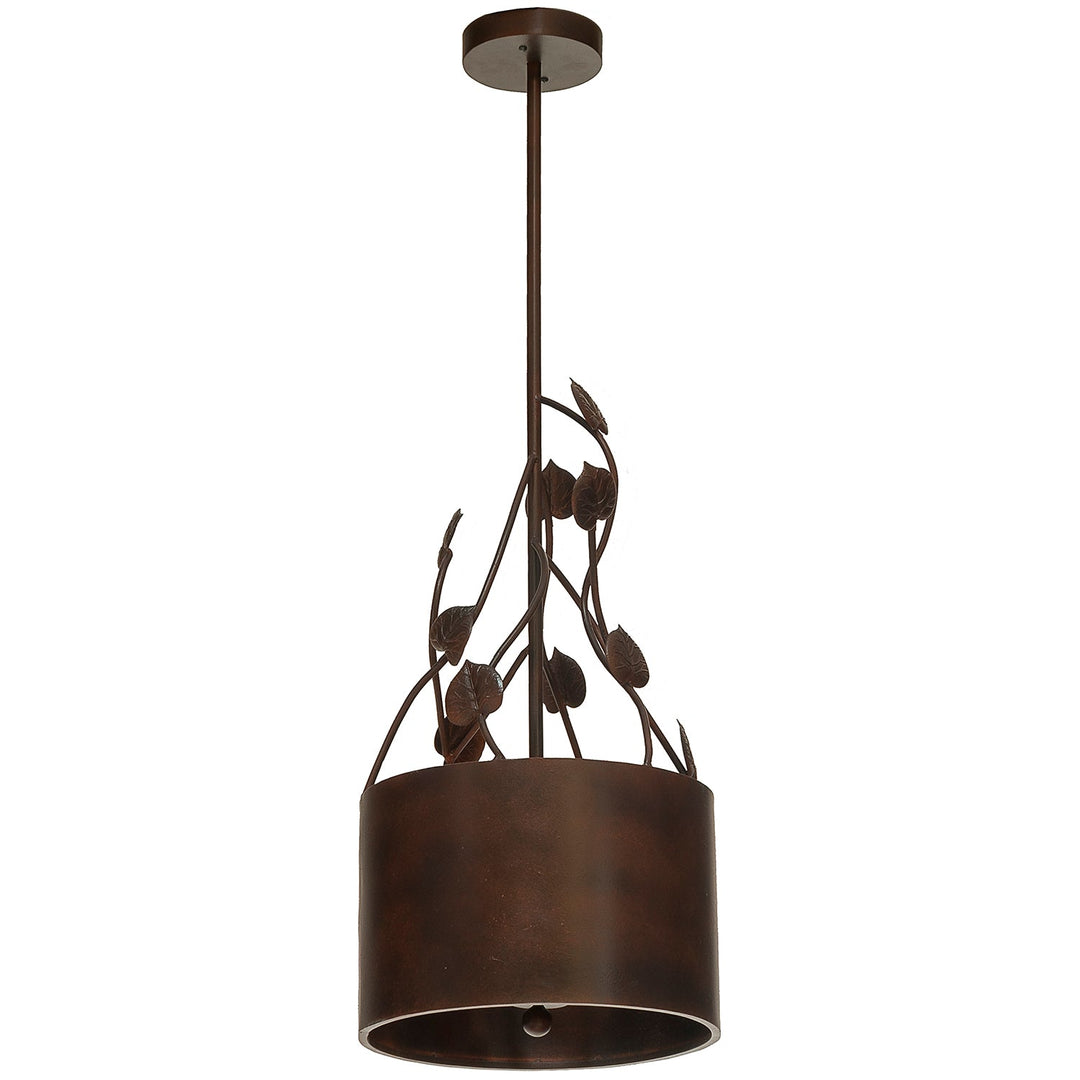 Cedarleaf Sculptural Iron Pendant — handcrafted wrought iron lighting