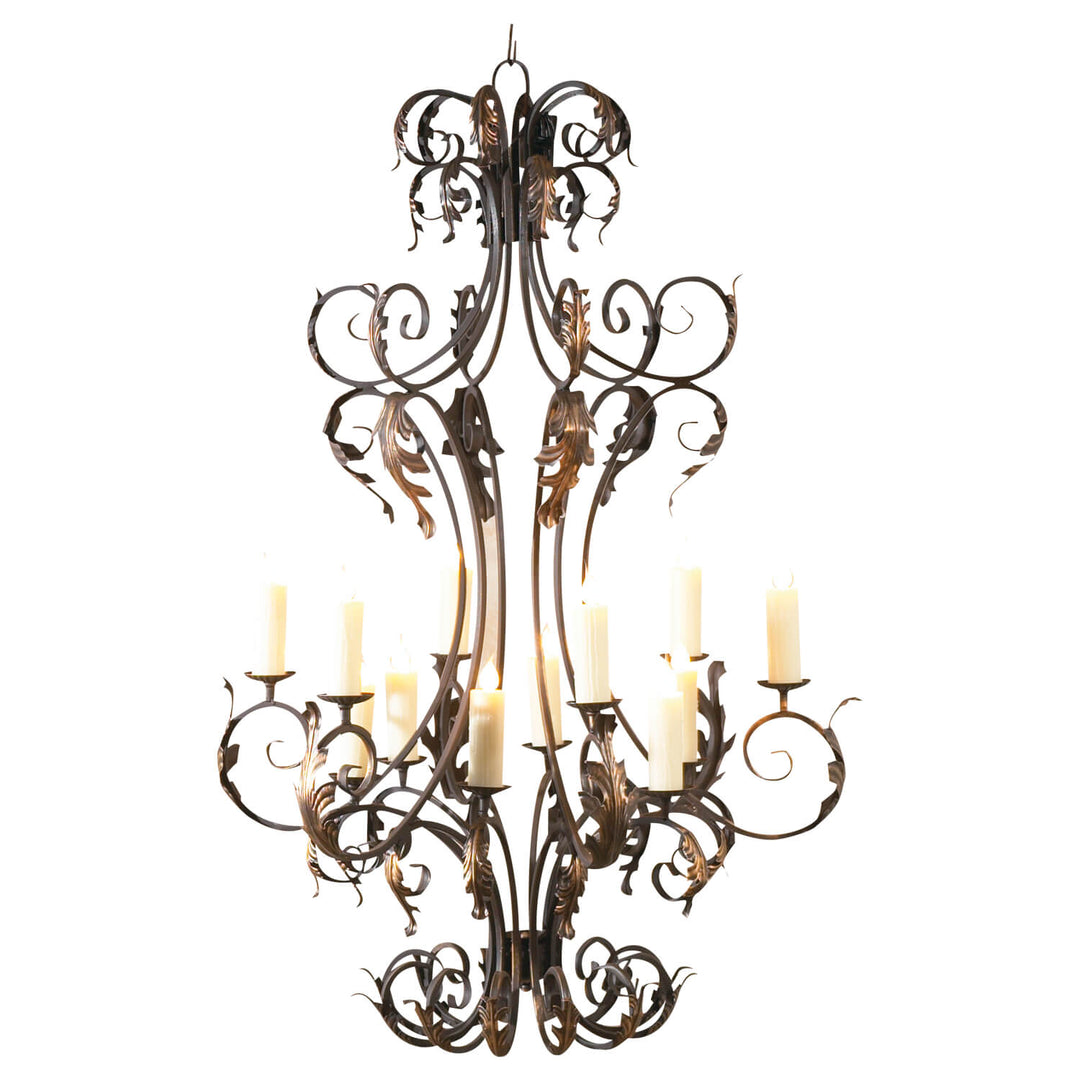 Mediterranean Wrought Iron Designer Chandelier