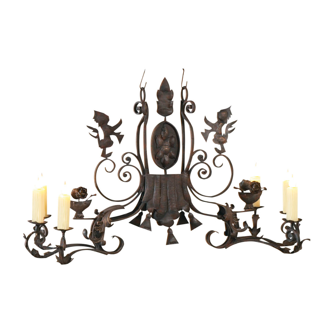 6 Light Lion Iron Chandelier