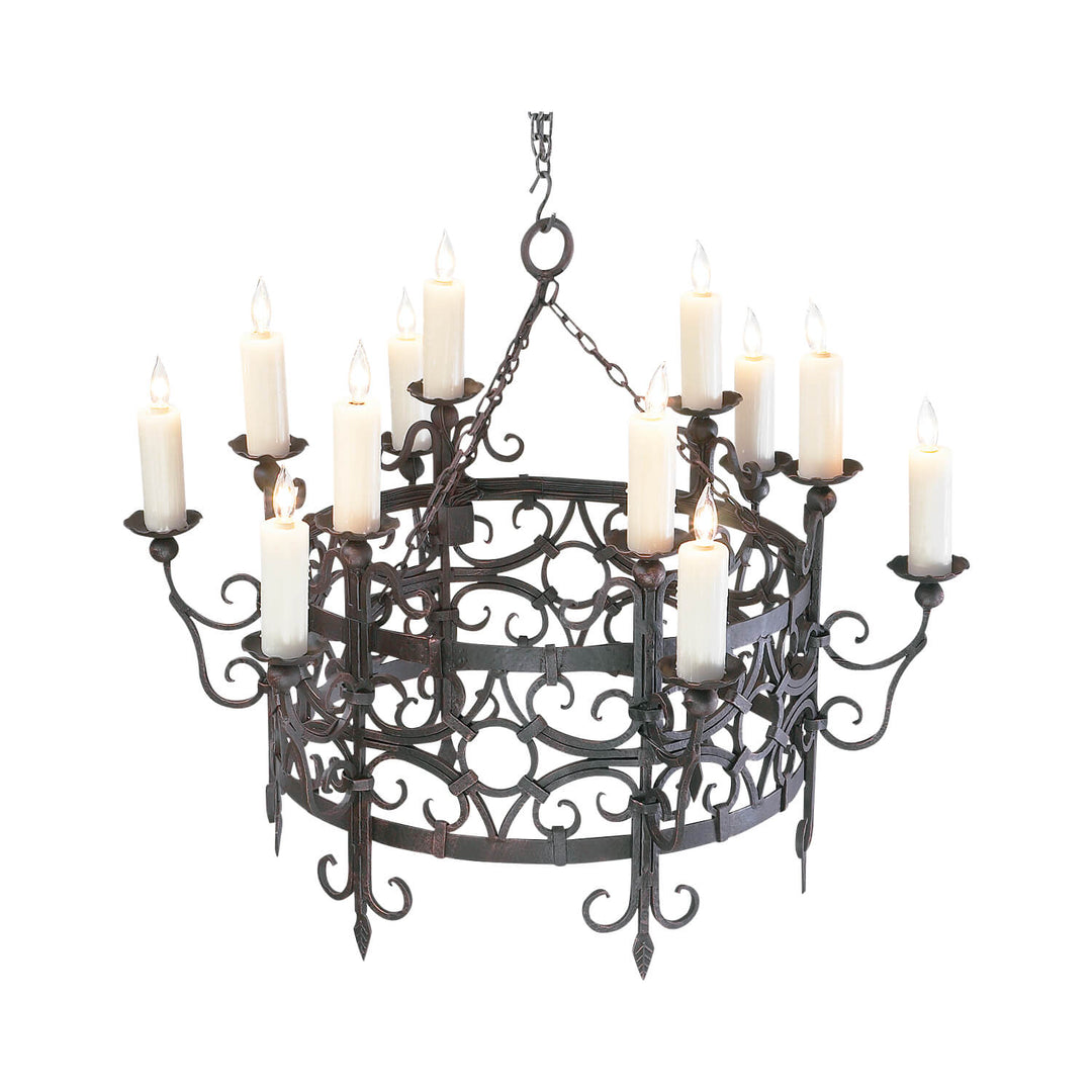 12 Light Athens Iron Chandelier