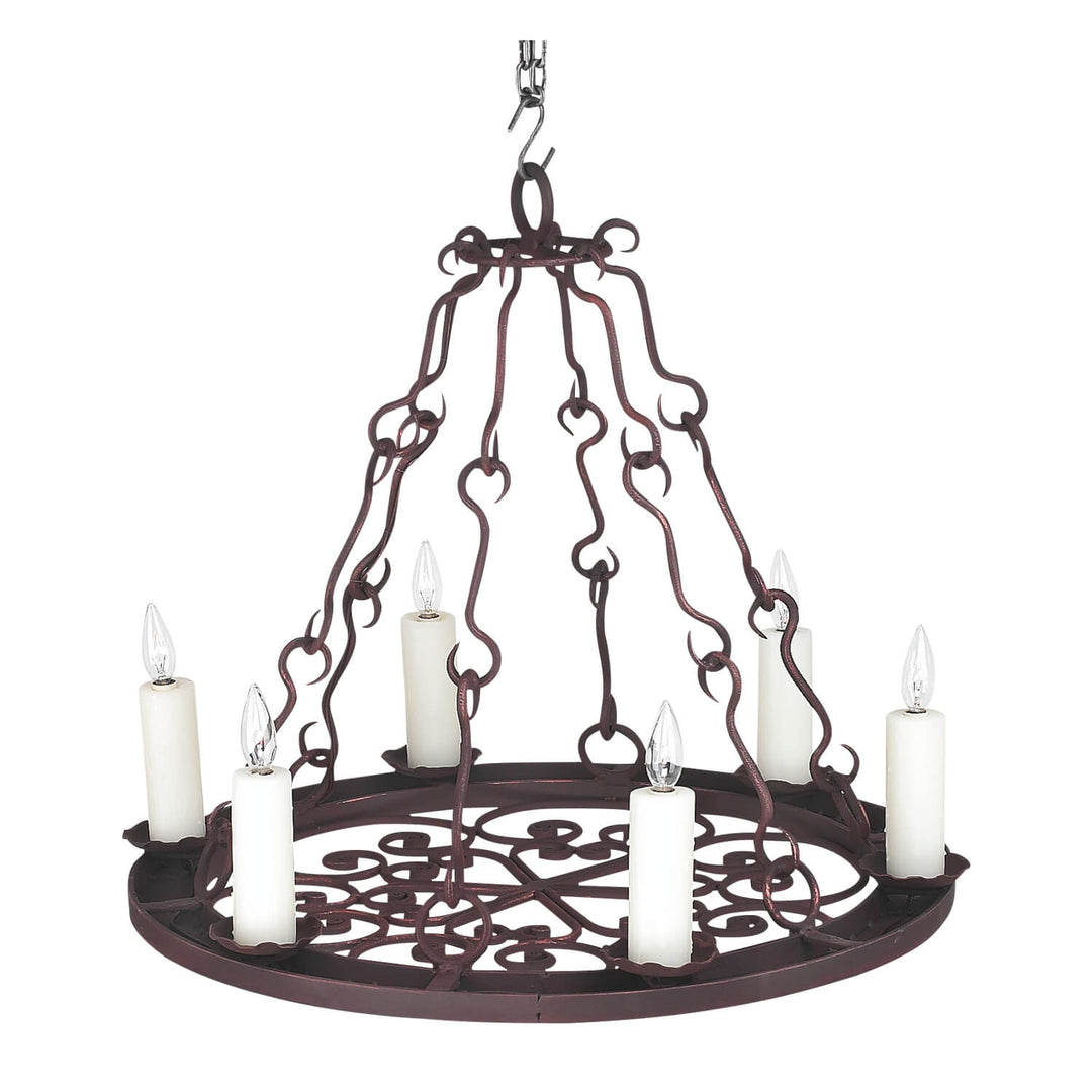 Noah Wrought Iron Artisan Chandelier - 6 Lights