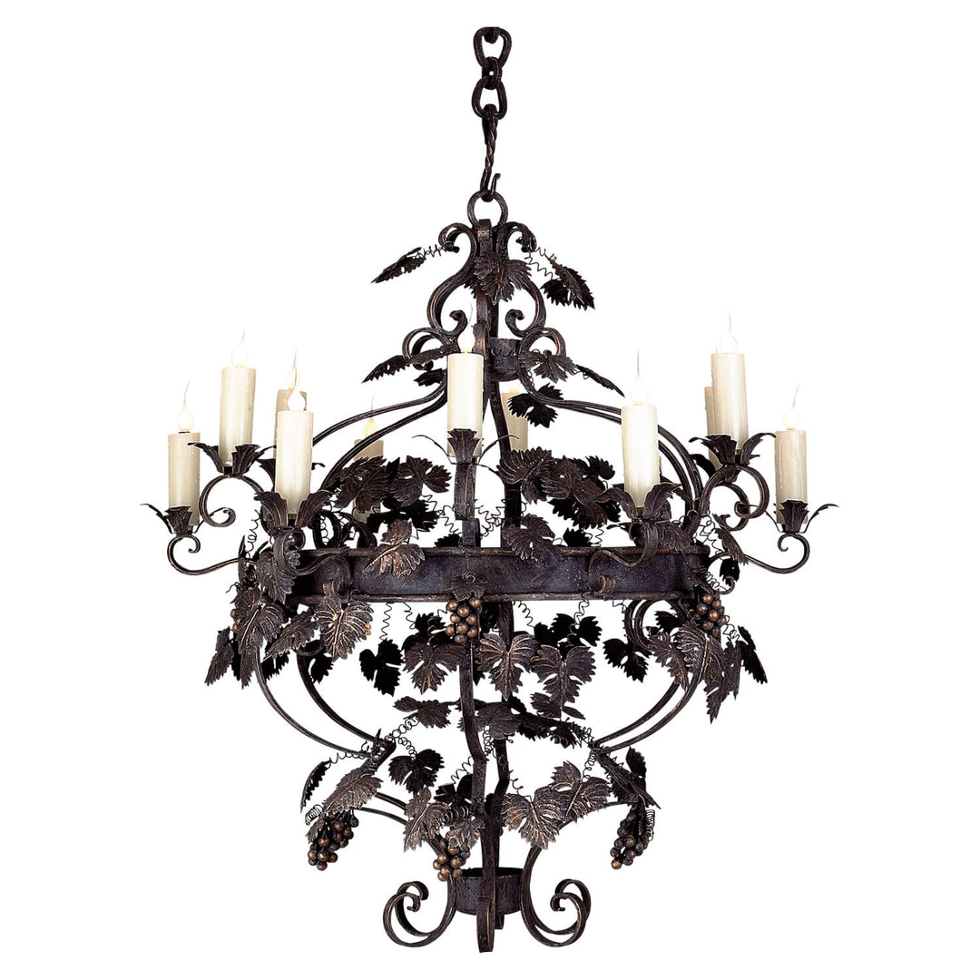 Grape Wrought Iron Artisan Chandelier