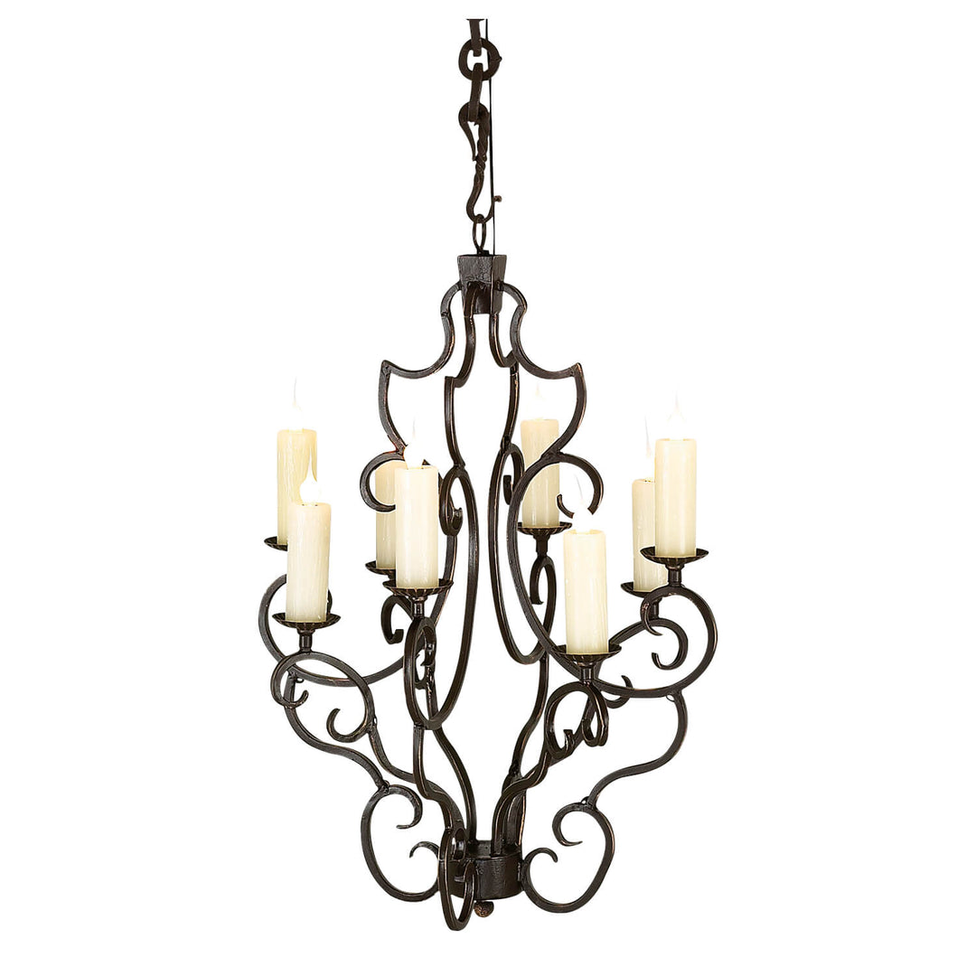 Sarah Wrought Iron Designer Chandelier - 8 Lights