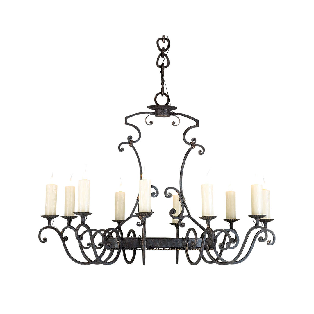 Sherwin Wrought Iron Artisan Chandelier - 10 Lights