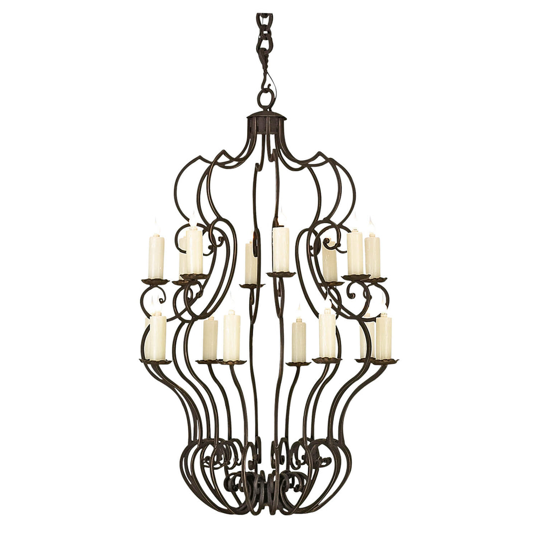 16 Light Sarah Wrought Iron Chandelier