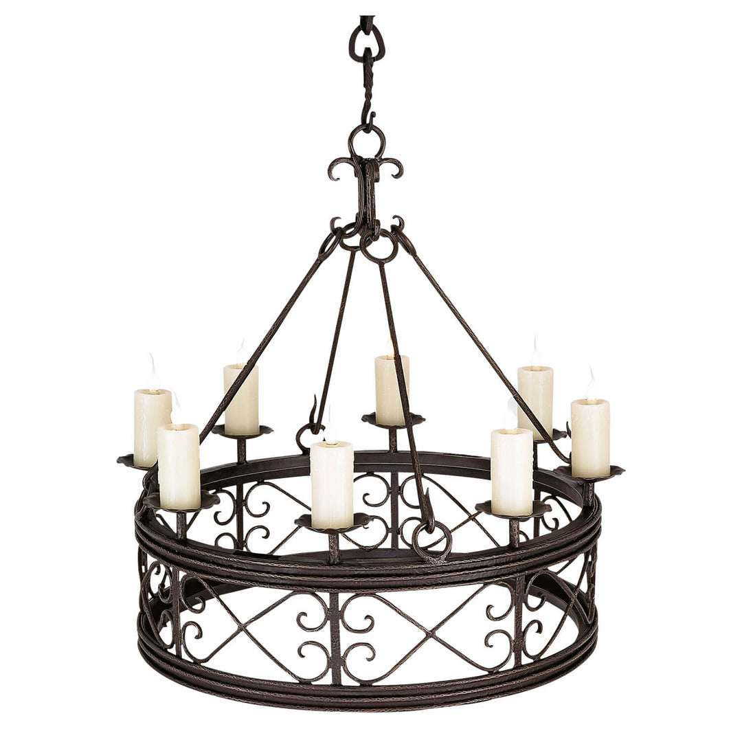 Gale Round Wrought Iron Chandelier