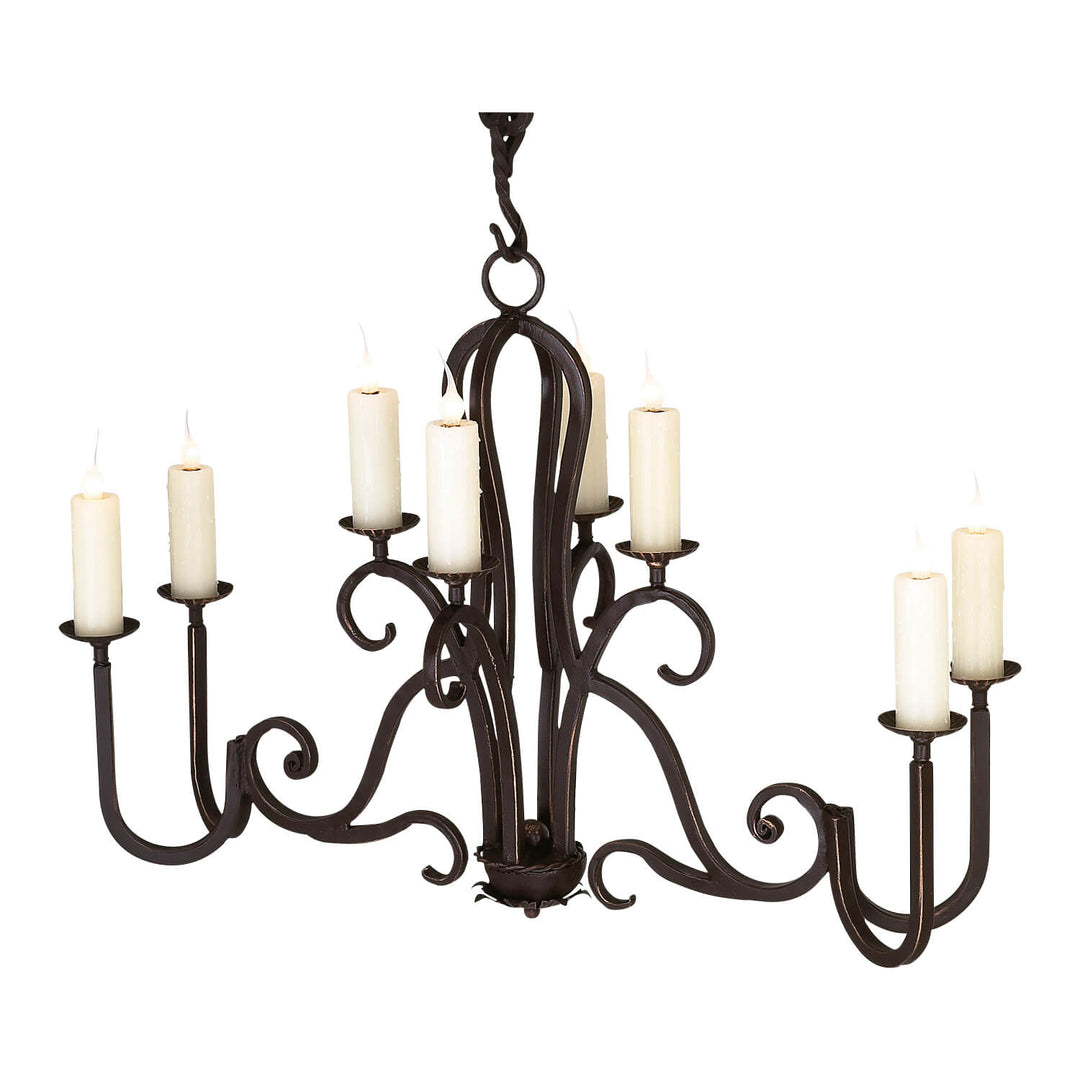 Aida Wrought Iron Designer Chandelier - 8 Lights