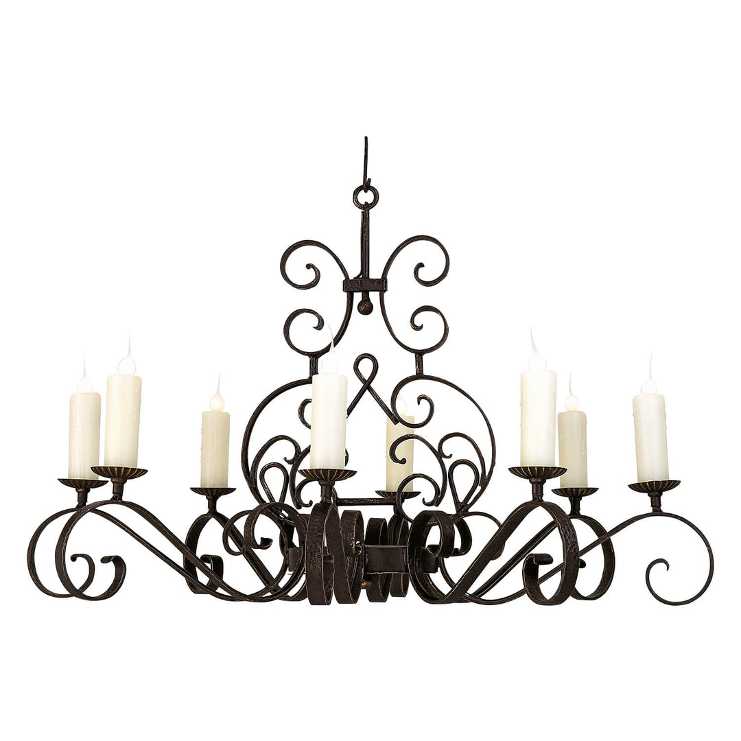 Shaw Wrought Iron Designer Chandelier - 8 Lights