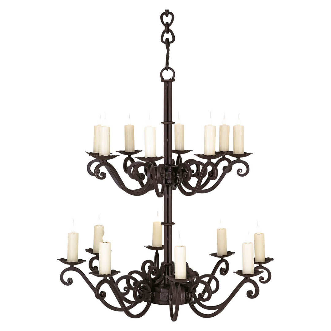 2 Tier 16 light - Wrought Iron Chandelier