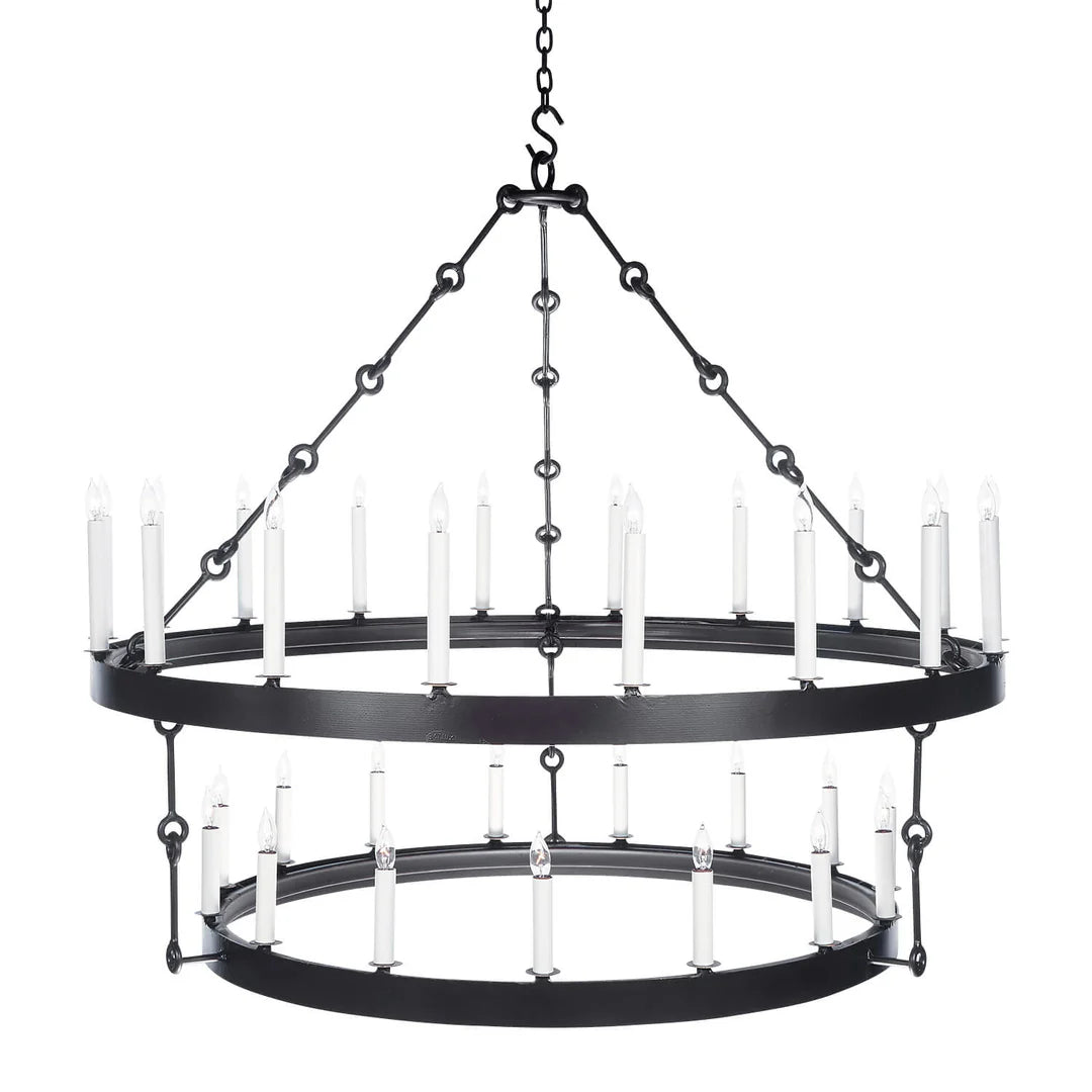 The 2 tier Alverix Iron Halo Chandelier