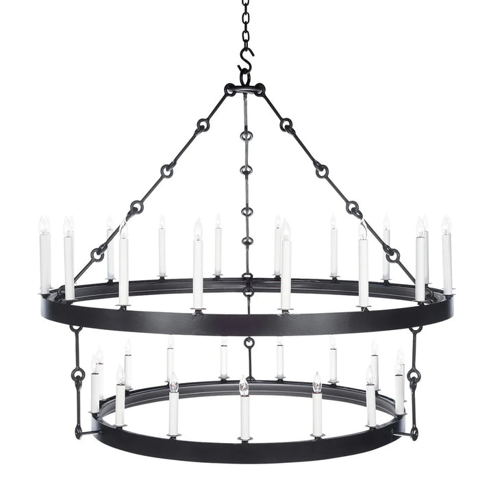 The 2 tier Alverix Iron Halo Chandelier