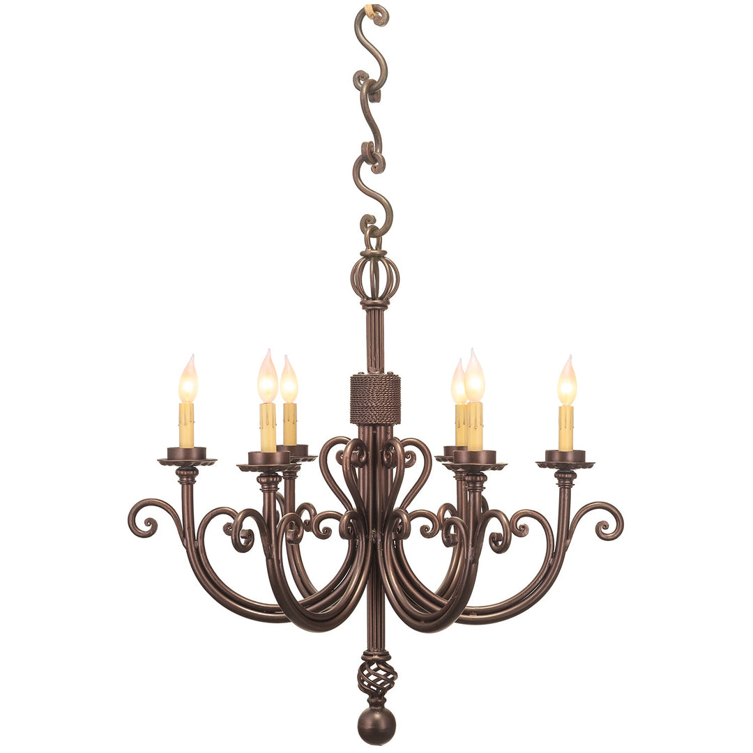 Colorado Wrought Iron Artisan Chandelier - 6 Lights