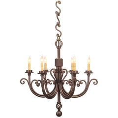 Colorado Wrought Iron Artisan Chandelier - 6 Lights
