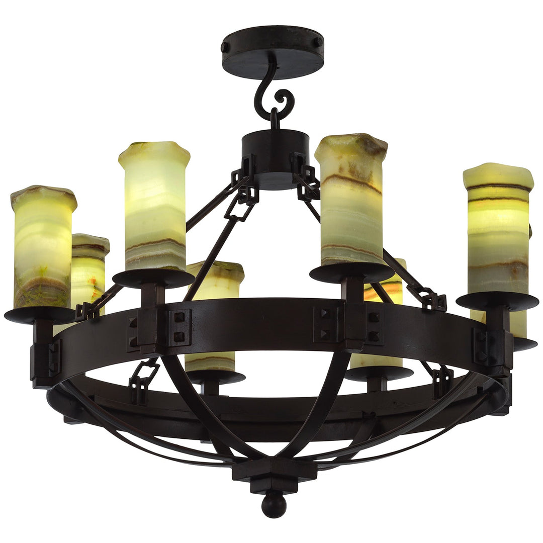Craftsman Heritage Eight-Light Wrought Iron Chandelier