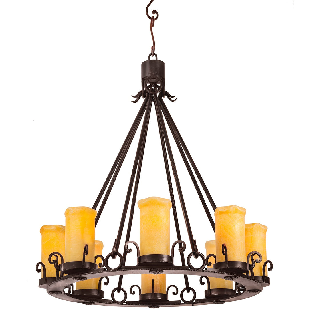 Fantana Wrought Iron Alabaster Chandelier