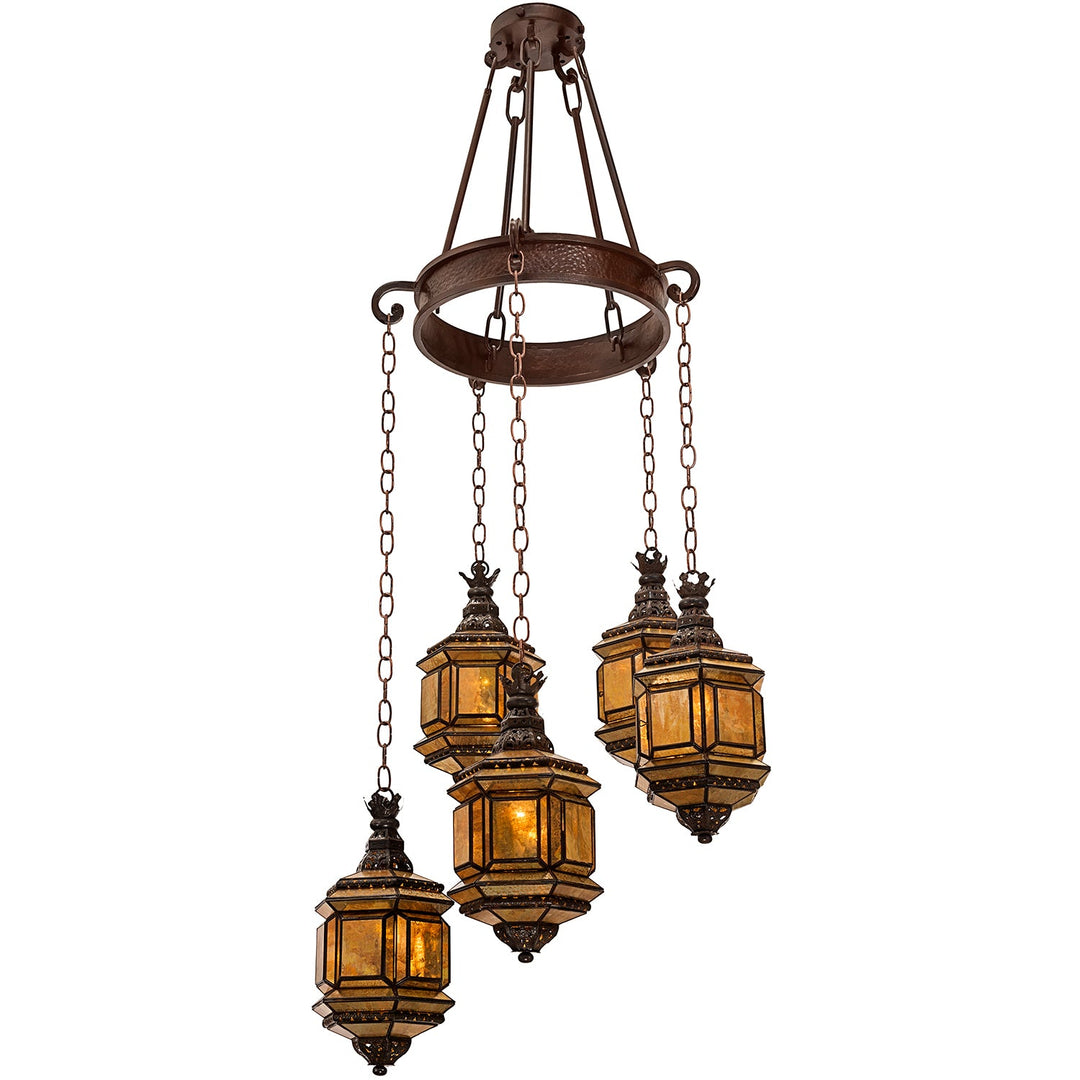 Diamante Spiral Chandelier - 5 Lights