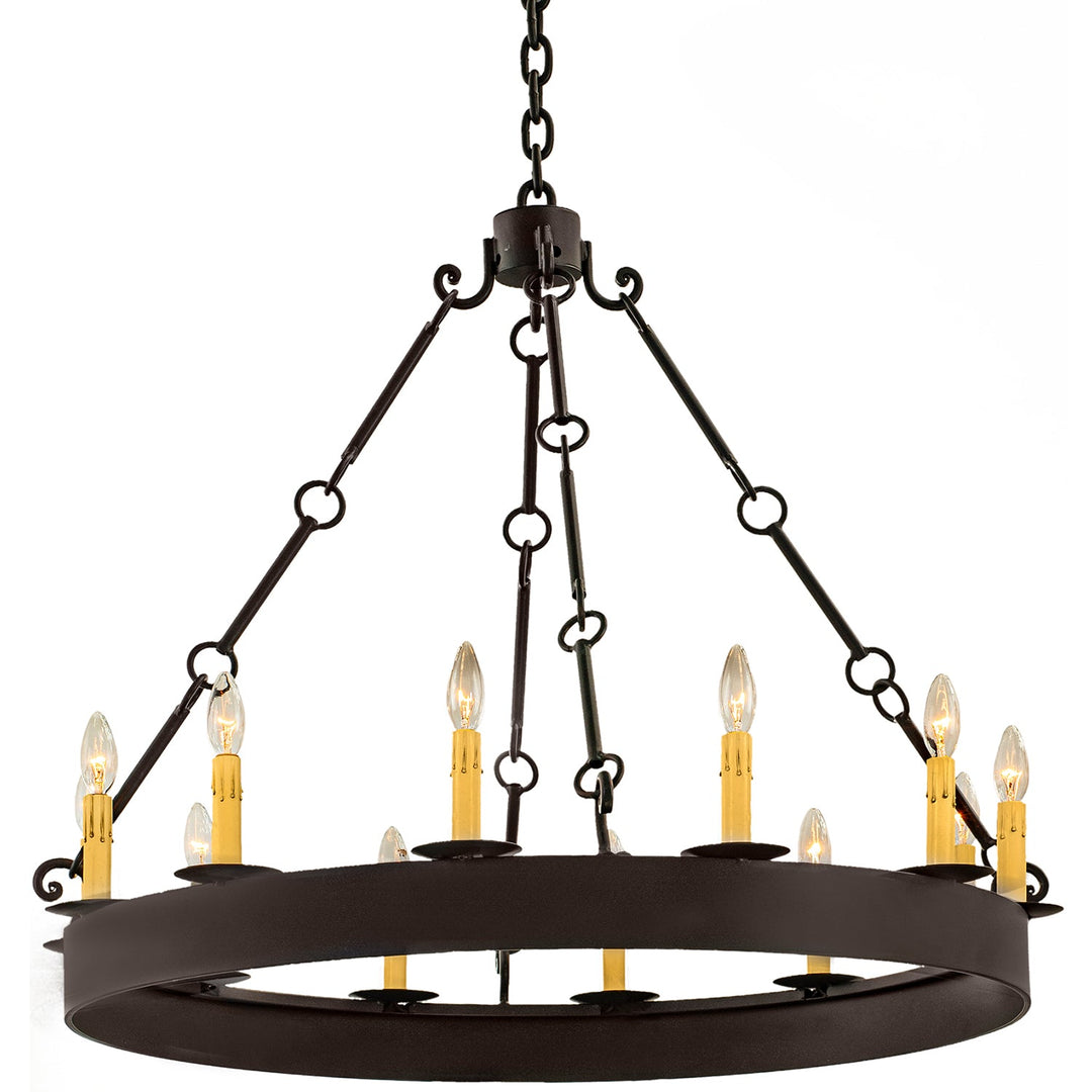 Franco Architectural Single-Tier Wrought Iron Chandelier