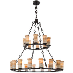 Franco Grand-Scale Two-Tier Wrought Iron Chandelier