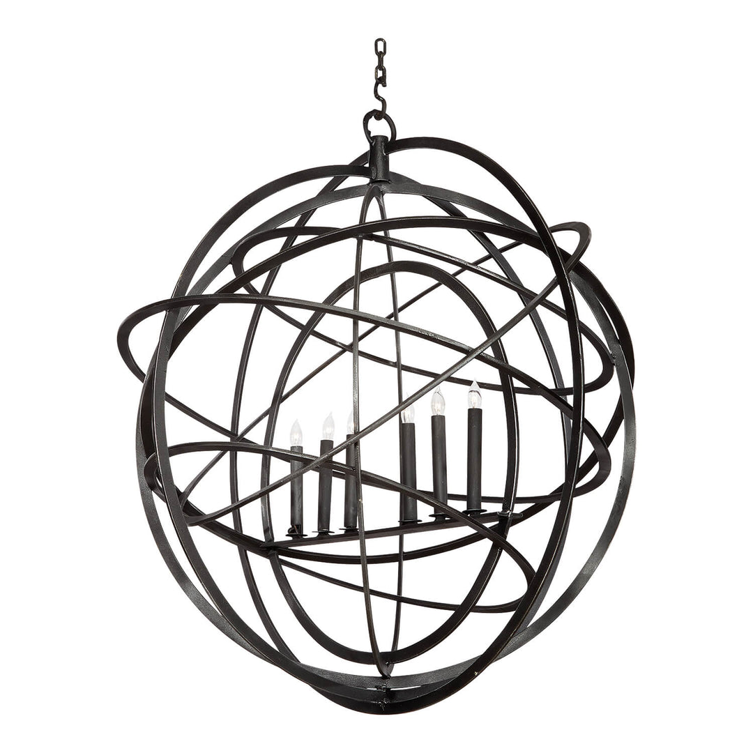 Galaxy Sculptural Wrought Iron Orb Chandelier