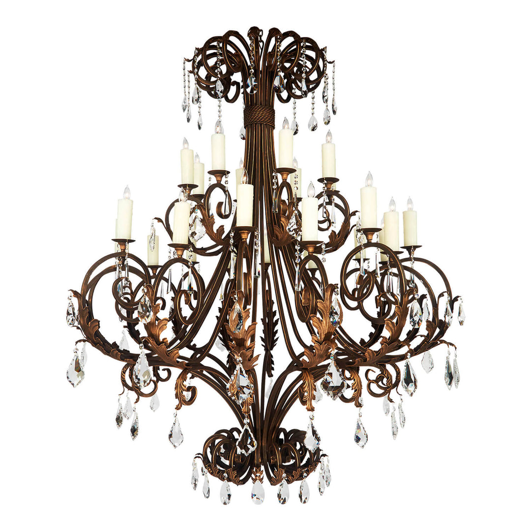 Maziar Heirloom Wrought Iron Crystal Chandelier