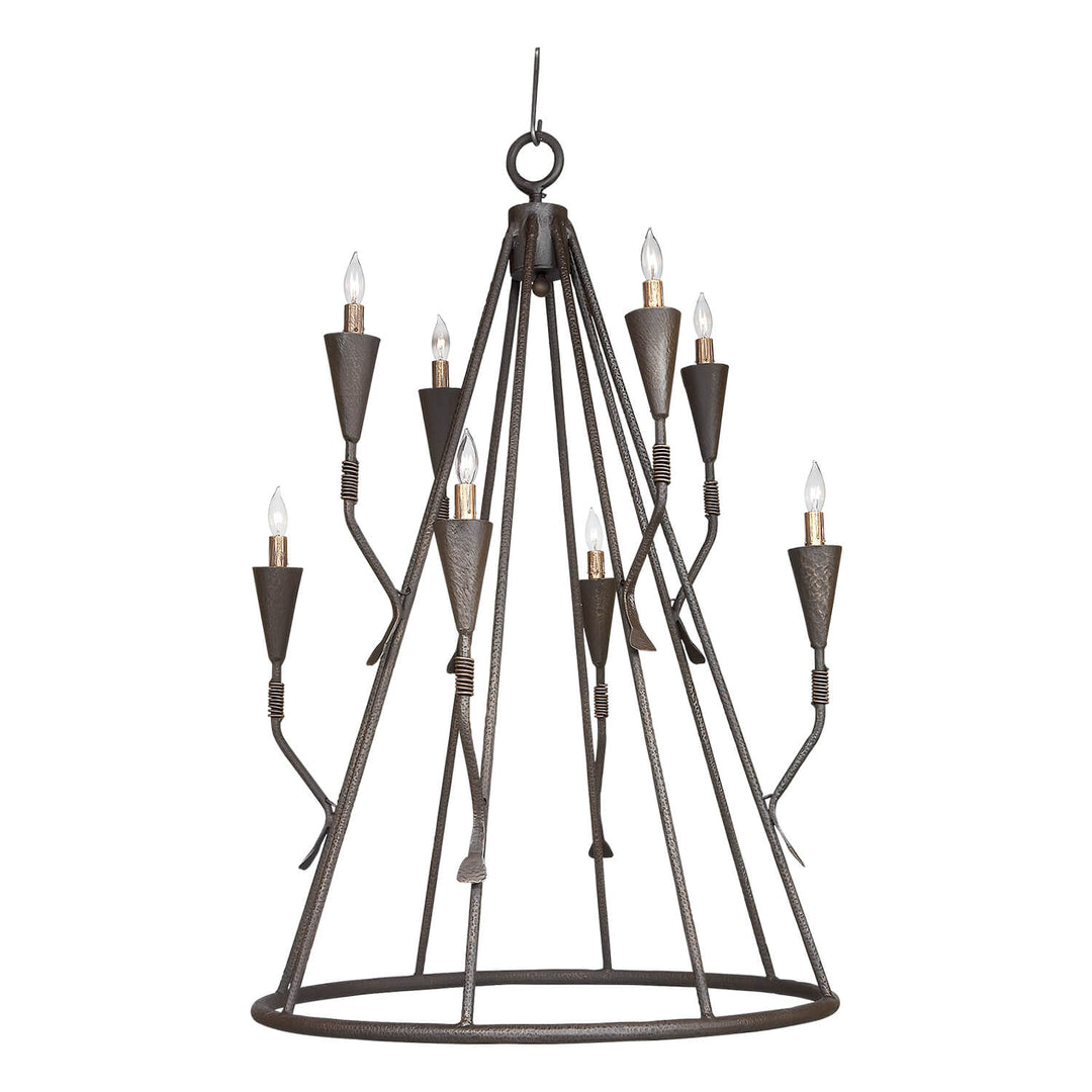 Melanie Architectural Wrought Iron Chandelier