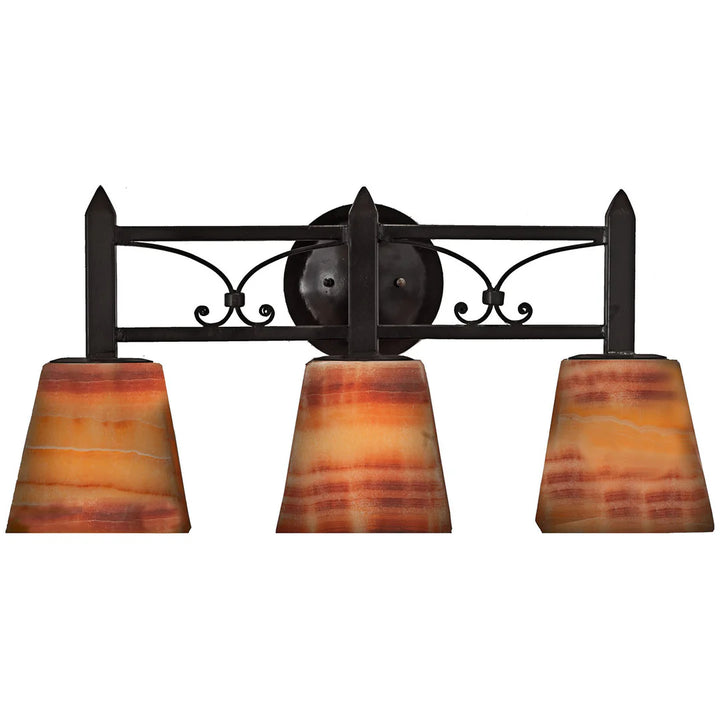 The Sedona Forge Three-Light Onyx Vanity Light