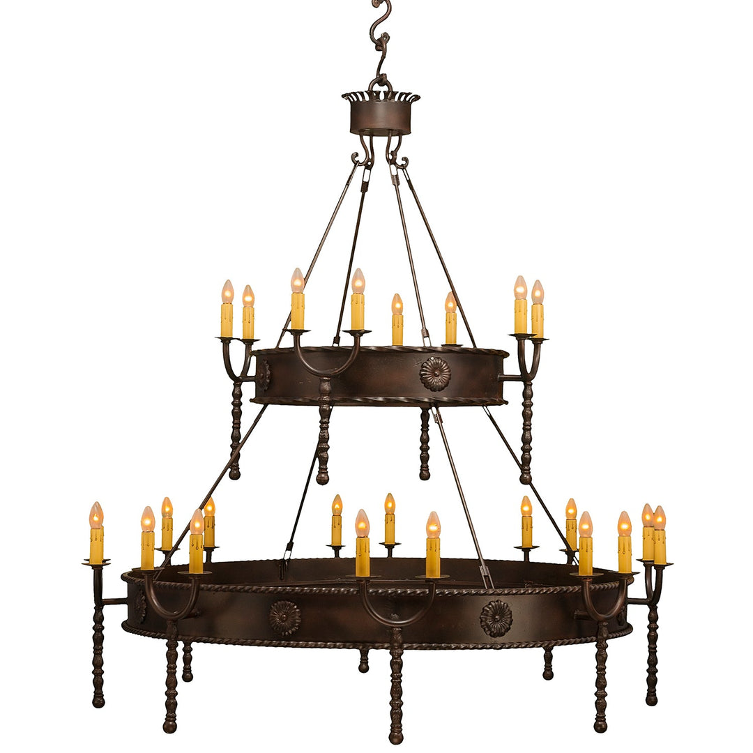 Montecito 2 Tier Wrought Iron Chandelier - 24 Lights