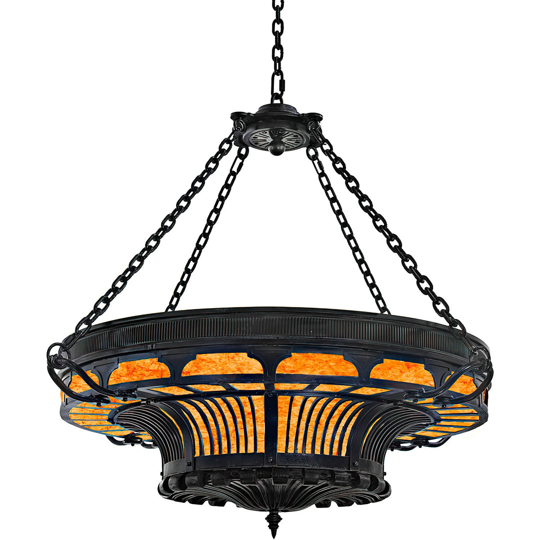 Pandora Heritage Alabaster Wrought Iron Chandelier